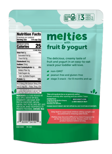 Beech-Nut Strawberry Apple & Yogurt Melties Perspective: back
