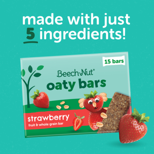 Beech-Nut Oaty Bars with Fruit & Whole Grain Strawberry Toddler Snack Bar Perspective: back