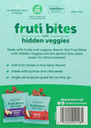 Beech-Nut® Fruti Bites Toddler Snack with Hidden Veggies Fruit Snack Variety Pack Perspective: back
