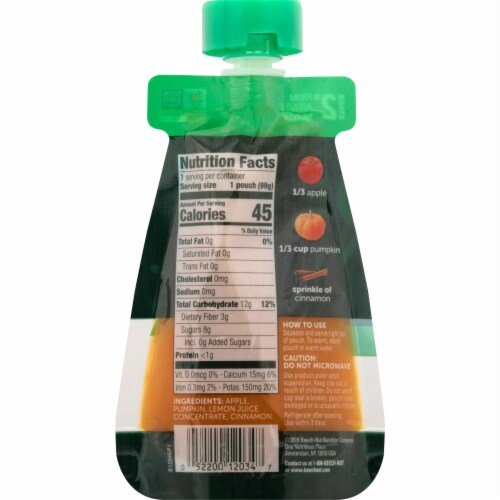 Beech-Nut® Naturals Stage 2 Apple Pumpkin & Cinnamon Baby Food Pouch Perspective: back