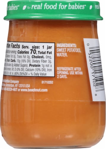 Beech-Nut® Naturals Stage 1 Sweet Potato Baby Food Perspective: back