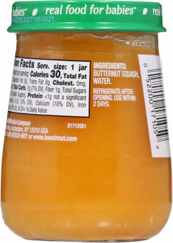 Beech-Nut® Naturals Stage 1 Butternut Squash Baby Food Perspective: back