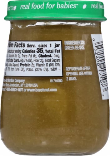 Beech-Nut® Naturals Stage 1 Green Beans Baby Food Perspective: back