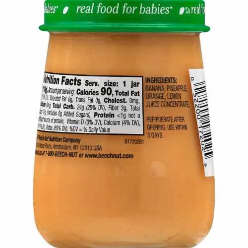 Beech-Nut® Naturals Stage 2 Banana Orange & Pineapple Baby Food Perspective: back