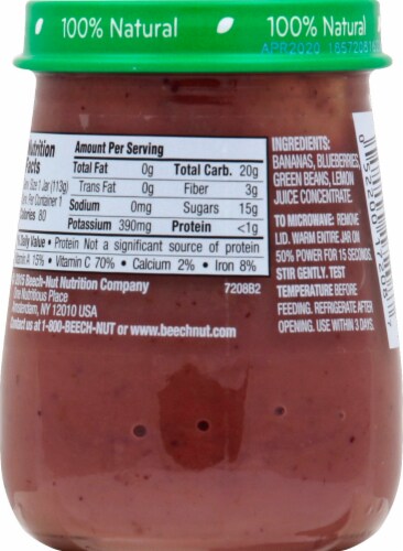 Beech-Nut® Naturals Banana Blueberry & Green Beans Stage 2 Baby Food Perspective: back