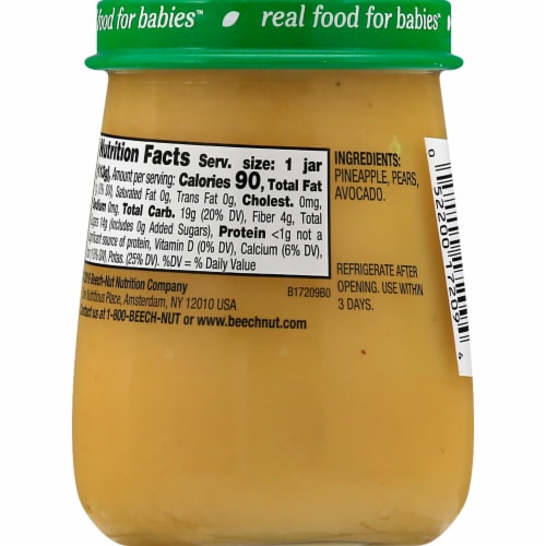 Beech-Nut® Naturals Stage 2 Pineapple Pear & Avocado Baby Food Perspective: back