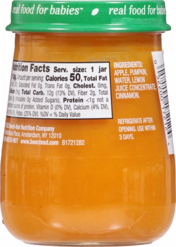 Beech-Nut® Naturals Stage 2 Apple Pumpkin & Cinnamon Baby Food Perspective: back