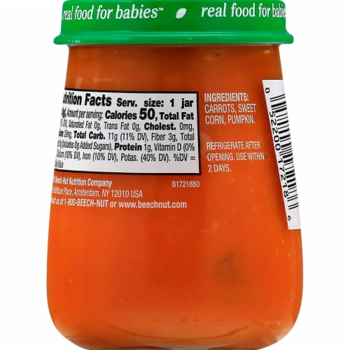 Beech-Nut® Naturals Stage 2 Carrots Sweet Corn & Pumpkin Baby Food Perspective: back
