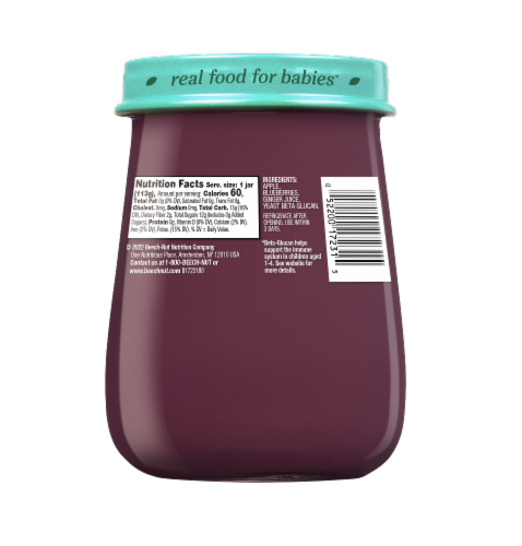 Beech-Nut® Naturals Apple Blueberries & Ginger Stage 1 Baby Food Perspective: back