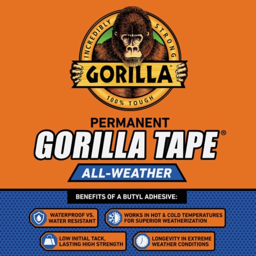 Gorilla® All Weather Permanent Duct Tape - Black Perspective: back