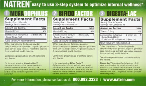 Natren Healthy Start System Probiotic Dietary Supplement Capsules Perspective: back