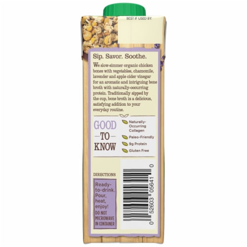 Pacific Foods® Organic Chicken with Chamomile & Lavender Sipping Bone Broth Perspective: back