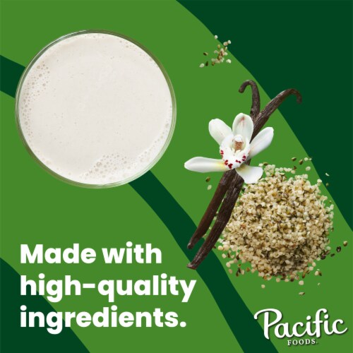Pacific Foods® Unsweetened Vanilla Hemp Milk Plant Based Milk Carton Perspective: back