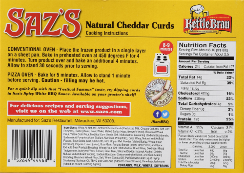 Saz's Cheddar Cheese Curds Perspective: back