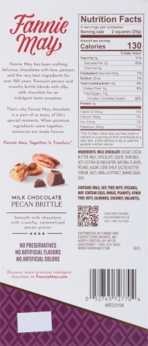 Fannie May® Milk Chocolate Pecan Brittle Bar Perspective: back