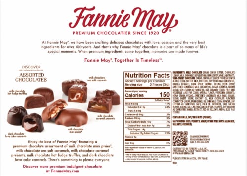 Fannie May® Premium Assorted Milk & Dark Chocolates Perspective: back