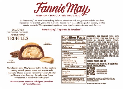 Fannie May® Peanut Butter Trufflles Perspective: back