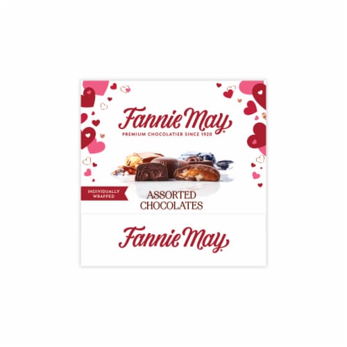Fannie May Assorted Milk and Dark Chocolate Candy Perspective: back