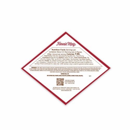 Fannie May Premium Decadent Duo Dark Chocolate Heart Gift Box Perspective: back