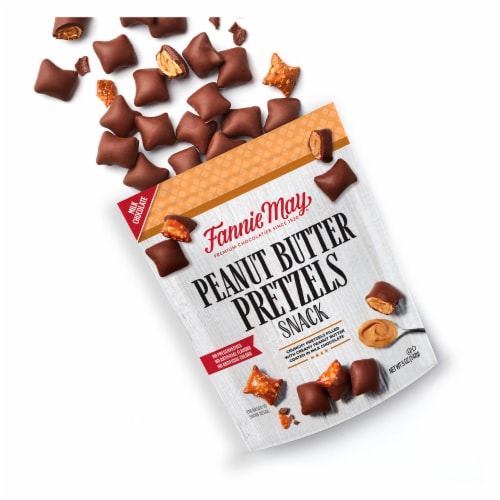 Fannie May Milk Chocolate Peanut Butter Pretzel Snacks Perspective: back
