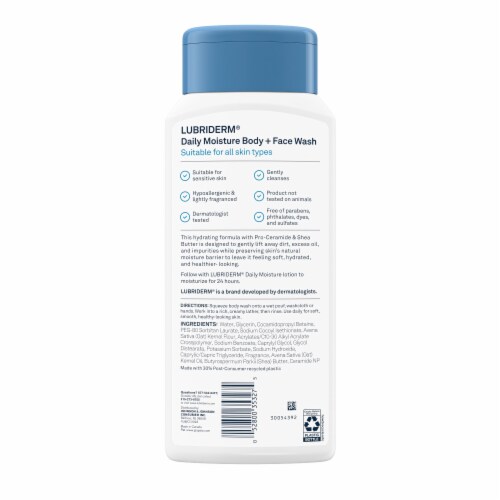 Lubriderm® Daily Moisture Body + Face Wash Perspective: back