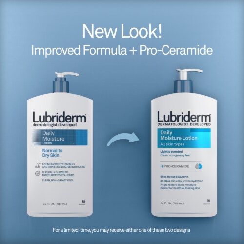 Lubriderm Daily Moisture Lotion Body, Face & Hand + Pro Ceramide with Glycerin for All Skin Types Perspective: back