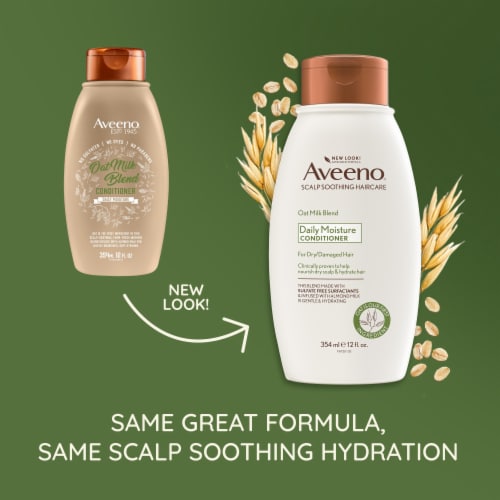 Aveeno Oat Milk Blend Daily Moisture Conditioner, Ultra-Hydrating, for Dry, Damaged Hair Perspective: back