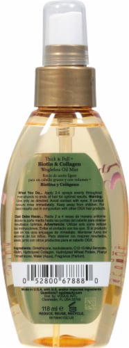 OGX® Thick & Full Biotin & Collagen Weightless Mist Hair Oil Perspective: back