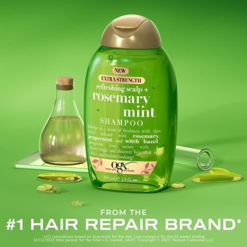 OGX Extra Strength Refreshing Scalp + Rosemary Mint Shampoo with Witch Hazel, Clarifying Wash Perspective: back