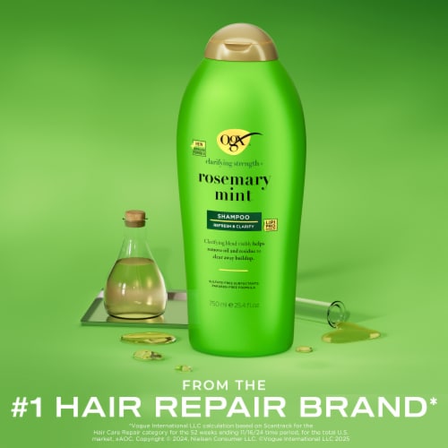OGX Clarifying Strength + Rosemary Mint Shampoo Clarifying Sulfate-Free Surfactants Perspective: back