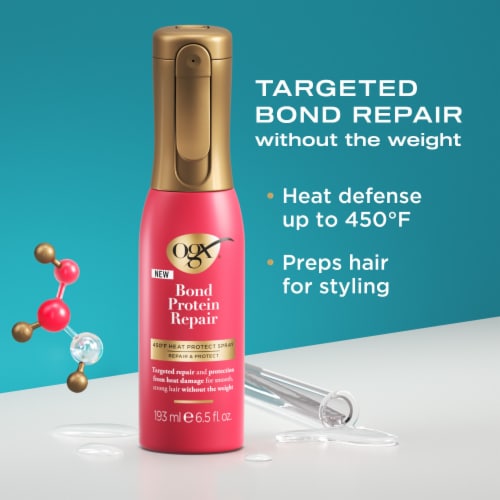 OGX Bond Protein Repair 450°F Heat Protect Spray Perspective: back