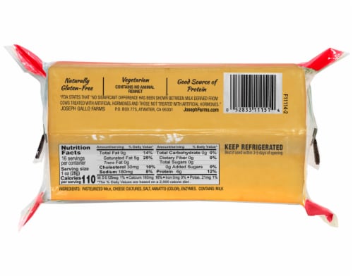 Joseph Farms® Mild Cheddar Cheese Perspective: back