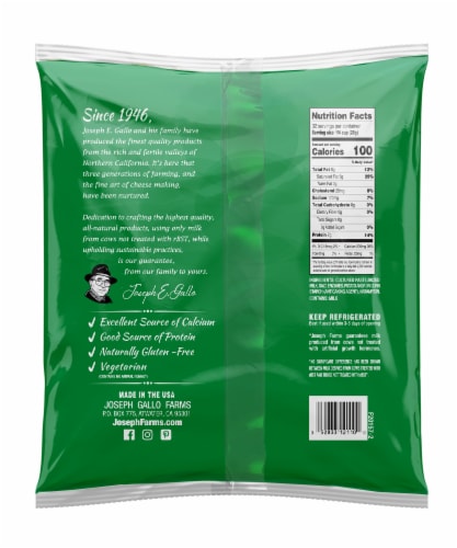 Joseph Farms® Monterey Jack Shredded Cheese Perspective: back