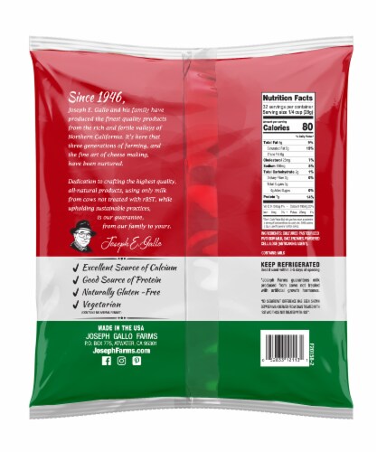 Joseph Farms California Natural Shredded Mozzarella Cheese Perspective: back