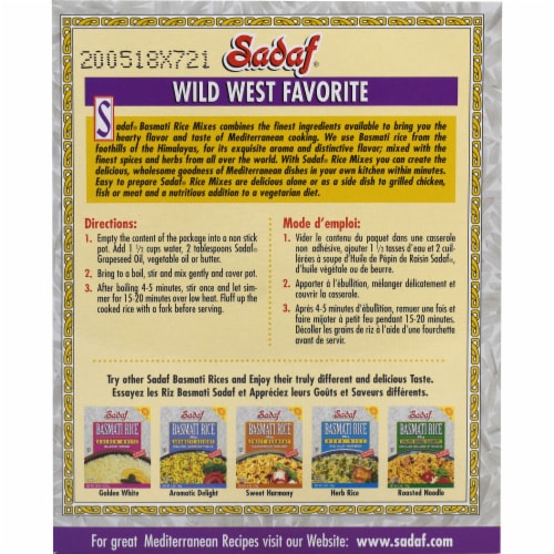 Sadaf Basmati Rice Mix Perspective: back