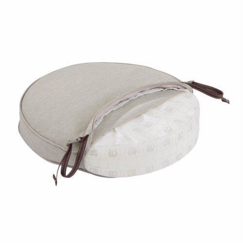 Classic Accessories 62-003-HGREY-EC Montlake FadeSafe Round Patio Dining Seat Cushion, Heathe Perspective: back