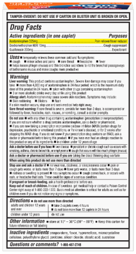 Safetussin® Max Strength Mulit-Symptom Cough Cold & Flu Caplets Perspective: back