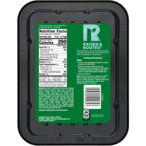 Raised & Rooted™ Plant Based Ground Meat Alternative Perspective: back