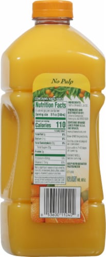 Tree Ripe No Pulp Orange Juice Perspective: back
