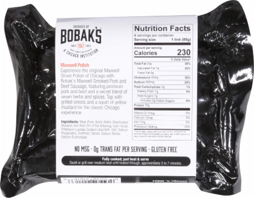 Bobak's® Maxwell Polish Smoked Sausage Perspective: back