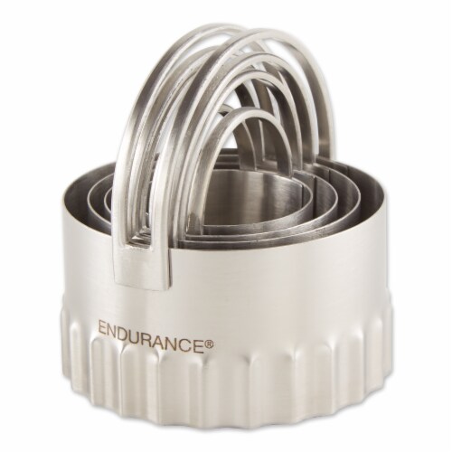 RSVP International Endurance® Biscuit Cutters - Round Rippled 4 Piece Perspective: back
