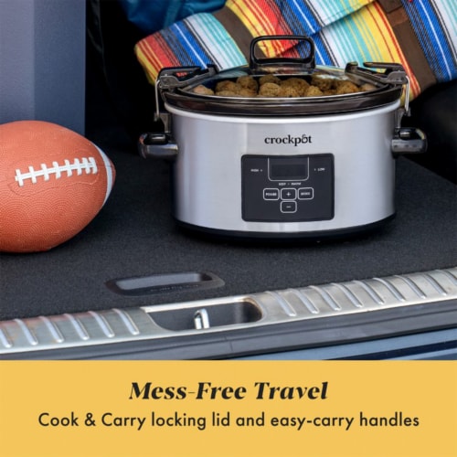 Crock-Pot 4 Quart Stainless Steel Cook & Carry Programmable Slow Cooker  with Lid, 1 Piece - Foods Co.