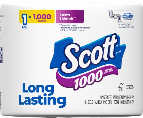 Scott® 1000 Sheets Bath Tissue Roll Perspective: back