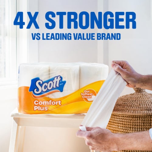 Scott Comfort Plus Toilet Paper Double Rolls 1 Ply Toilet Tissue Perspective: back