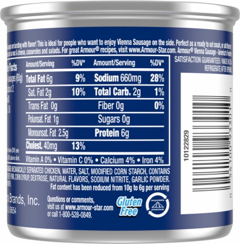 Armour Reduced Fat Vienna Sausage Perspective: back