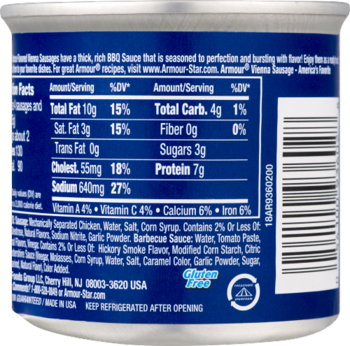 Armour® Barbecue Flavored Vienna Sausage Perspective: back