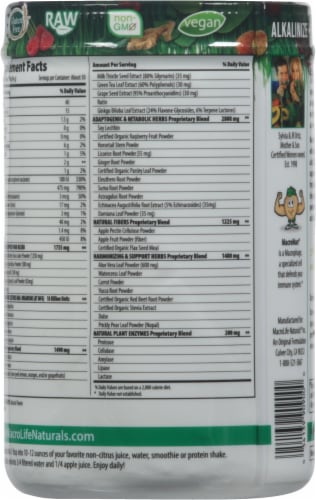 Macrolife Naturals Macro Greens Superfood Supplement Perspective: back