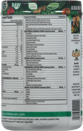 Macrolife Naturals Macro Greens Superfood Supplement Perspective: back