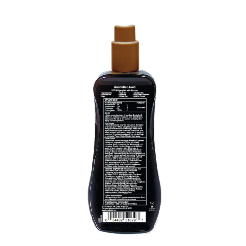 Australian Gold Instant Bronzer Spray Gel Sunscreen SPF 15 Perspective: back