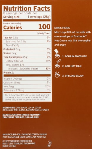Starbucks® Classic Cocoa Mix Perspective: back